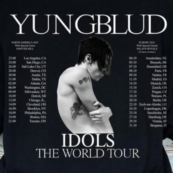 YUNGBLUD - Idols The World Tour T-shirt, Retro Concert Band Shirt 166 - Picture 3 of 6